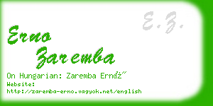 erno zaremba business card
